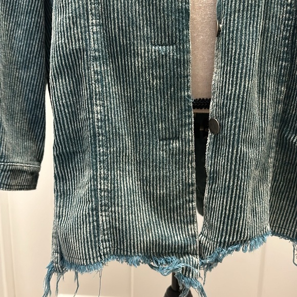 Oversized Teal Corduroy Jacket - Picture 3 of 4